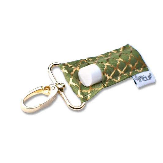 Lippy Clip keychain - green with gold foil